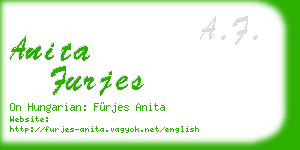 anita furjes business card