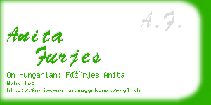 anita furjes business card